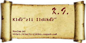 Klézli Ildikó névjegykártya