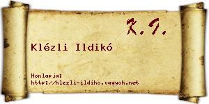 Klézli Ildikó névjegykártya